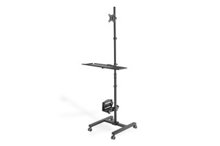 DIGITUS STOJAK - MOBILNA STACJA ROBOCZA 1XLCD MAX.32" MAX.8KG + KLAWIATURA + PC MAX.10KG, UCHYL.-OBROT. DA-90374 (WYPRZEDAŻ)