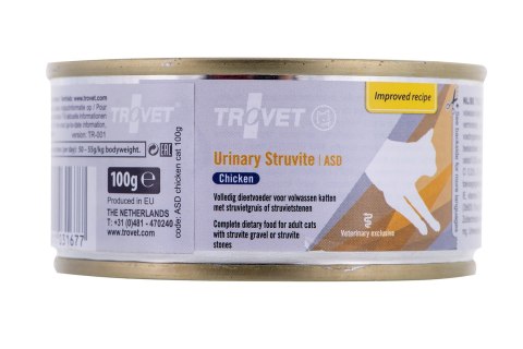 TROVET ASD Urinary Struvite z kurczakiem - mokra karma dla kota - 100 g TROVET ASD Urinary Struvite z kurczakiem - mokra karma dla kota - 100 g
