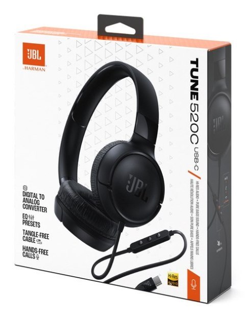 Słuchawki nauszne JBL Tune520C USB-C Black Słuchawki nauszne JBL Tune520C USB-C Black