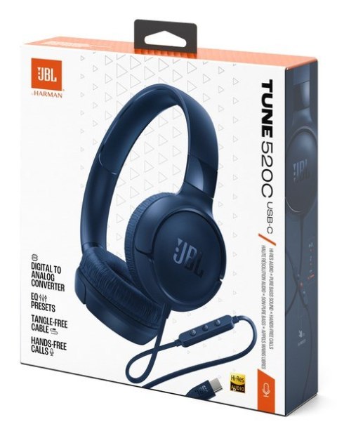 Słuchawki nauszne JBL Tune520C USB-C Blue Słuchawki nauszne JBL Tune520C USB-C Blue