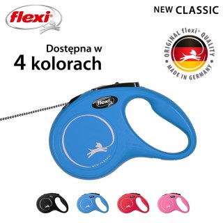Smycz flexi automatyczna New Classic S linka 5m - dla psa do 12 kg, kolor niebieski