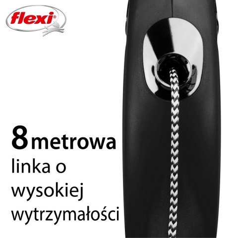 Smycz flexi automatyczna New Classic S linka 8 m - dla psa do 12 kg, kolor czarny Smycz flexi automatyczna New Classic S linka 8 m - dla psa do 12 kg, kolor czarny