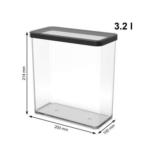 Rotho Pojemnik na przysmaki wysoki 3.2L LOFT transparentny/czarny