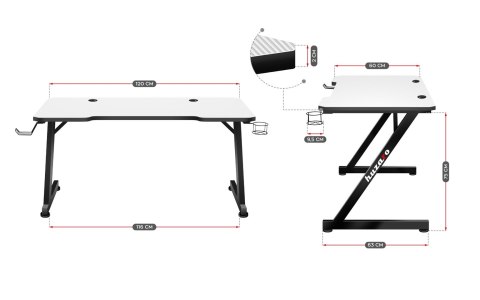 Biurko gamingowe Huzaro Hero 2.5 White