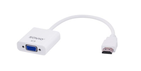 Adapter SAVIO CL-27/B (HDMI M - D-Sub (VGA) F; 0,10m; kolor biały) Adapter SAVIO CL-27/B (HDMI M - D-Sub (VGA) F; 0,10m; kolor biały)