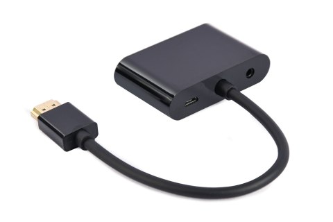 GEMBIRD ADAPTER HDMI MĘSKI DO HDMI ŻEŃSKI + VGA ŻEŃSKI Z AUDIO + PORT ZASILANIA