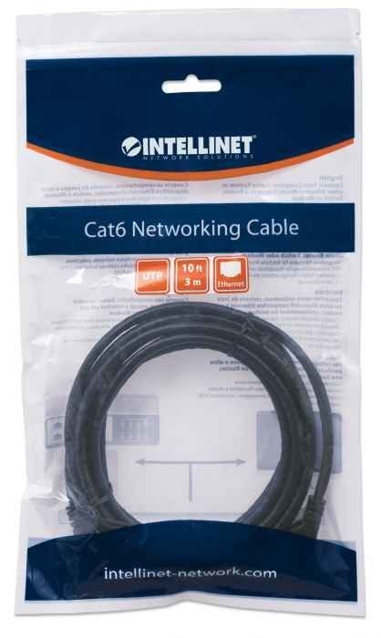 INTELLINET PATCH CORD CAT6 UTP 3,0M CZARNY 100% MI