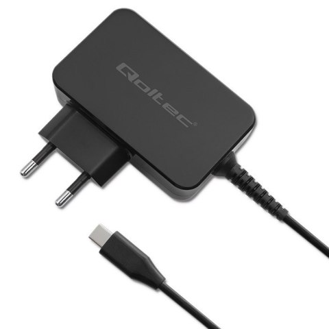 QOLTEC ŁADOWARKA GAN POWER PRO | 1XUSB-C | 65W | 5-20V | 3-3.25A | CZARNA