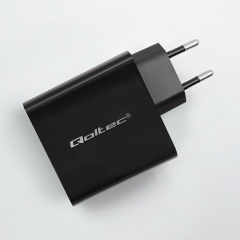 QOLTEC ŁADOWARKA SUPER QUICK PD | 1XUSB-C | 65W | 5-20V | 3-3.25A | CZARNA