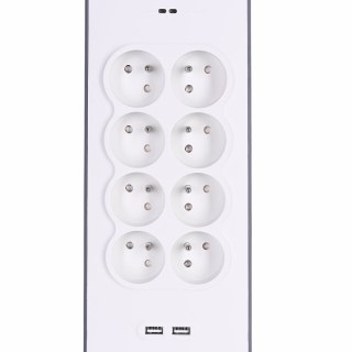 Listwa zasilająca Belkin Power Surge 8-PORT + 2xUSB-A 18W 900J 2m Grey/White