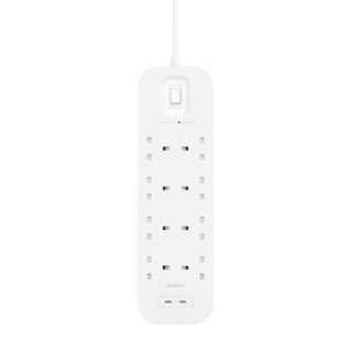 Listwa zasilająca Belkin Power Surge 8-PORT + 2xUSB-C 30W 900J 2m White