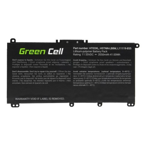 GREEN CELL BATERIA HP163 HT03XL DO HP 240 G7 245 G7 250 G7 255 G7, HP 14 15 17, HP PAVILION 14 15 3400MAH 11.4V