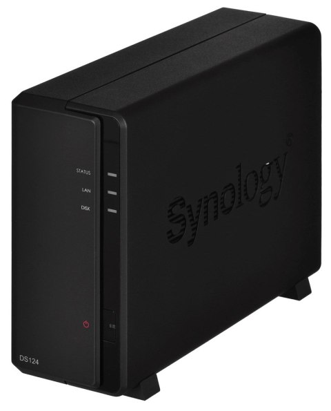 NAS Synology DS124; Tower; 1x (3.5" SATA HDD); Realtek RTD1619B; ,1GB DDR4, 1x 1GbE RJ-45