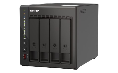 Qnap TS-453E-8G, Tower, 4 x 2.5"/3.5" SATA , Intel Celeron J6412 4C/4T, 8 GB DDR4 onboard not expandable, 2 x 2.5GbE, External a