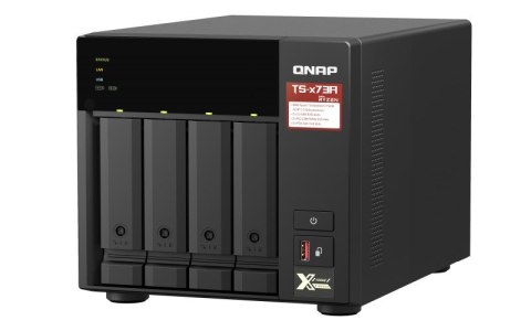 Qnap TS-473A-8G, Tower, 4 x 2.5"/3.5" SATA , AMD Ryzen V1500B 4C/8T, 8GB DDR4 (Max. 64GB), 2 x 2.5GbE, optional 10GbE, Single PS