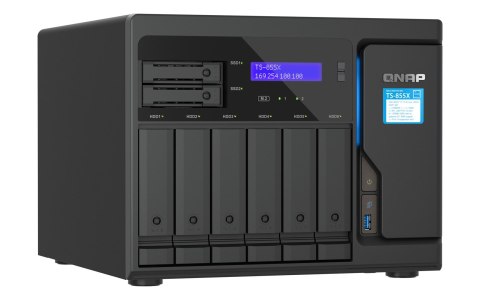 Qnap TS-855X-8G, Tower, 6 x 3.5"/2.5" SATA + 2 x 2.5" SATA, Intel Atom C5125 8C/8T, 8GB DDR4 non-ECC  (Max. 128GB), 1 x 10GbE + 