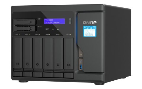 Qnap TS-855X-8G, Tower, 6 x 3.5"/2.5" SATA + 2 x 2.5" SATA, Intel Atom C5125 8C/8T, 8GB DDR4 non-ECC  (Max. 128GB), 1 x 10GbE + 