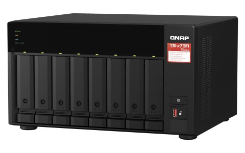 Qnap TS-873A-8G, Tower, 8 x 2.5"/3.5" SATA, AMD Ryzen V1500B 4C/8T, 8GB DDR4 (max. 64GB), 2 x 2.5GbE, optional 10GbE, Single PSU