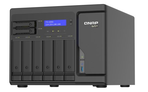 Qnap TS-h886-D1602-8G, Tower, 6 x 3.5"/2.5" SATA + 2 x 2.5" SATA, Intel Xeon Processor D-1602 2C/4T, 8 GB ECC RAM (Max. 128GB), 