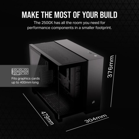 2500X Tempered Glass mATX Mid-Tower, Black