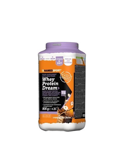 Odżywka białkowa NAMEDSPORT Whey protein dream / orzech laskowy 800g Odżywka białkowa NAMEDSPORT Whey protein dream / orzech laskowy 800g