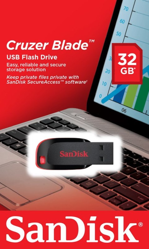 Pendrive SanDisk CRUZER BLADE SDCZ50-032G-B35 (32GB; USB 2.0; kolor czarny)