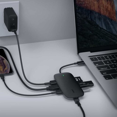 AUKEY HUB USB C CB-C71 8W1 RJ45 HDMI 4K PD 100W