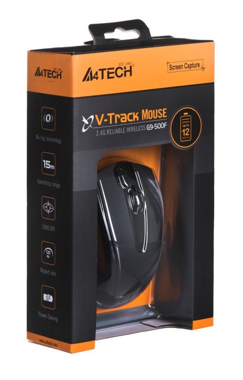 Mysz A4 TECH V-track G9-500F-1 A4TMYS40974 (optyczna; 2000 DPI; kolor czarny)