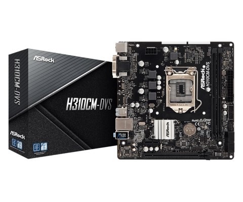 Płyta główna Asrock H310CM-DVS (LGA 1151; 2x DDR4 DIMM; Micro ATX)