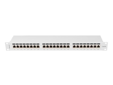 LANBERG PATCH PANEL 24 PORT 1U 19" KAT.6A FTP SZARY PPSA-1024-S