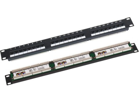 Q-LANTEC Patch panel UTP kat.5e, 24 porty złącza LSA 1U